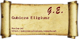 Gubicza Eligiusz névjegykártya